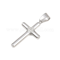 Pendentifs en acier inoxydable chirurgical 316 et zircon cubique transparent&nbsp;STAS-A137-03A-P