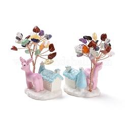 Décoration d'affichage d'arbre de pierres précieuses naturelles&nbsp;DJEW-G030-01RG-02