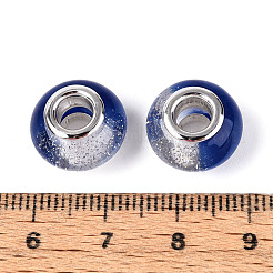 Прозрачные европейские бусины-рондель из смолы&nbsp;RESI-N044-02C