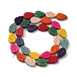 Осенняя тема нити синтетических бирюзовых бусин TURQ-G116-9x14mm-14