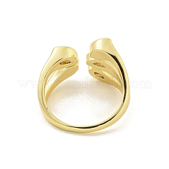Anillos de puño abiertos con ojo de caballo de circonita cúbica micro pavé de latón chapado en estante para mujer&nbsp;RJEW-Z039-04G