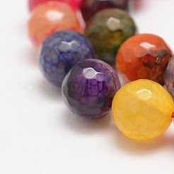 Граненые натуральные прожилки дракона огонь треск агат бусины пряди&nbsp;G-F447-10mm-F01