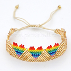 Braccialetto di perline intrecciate con semi di miyuki&nbsp;BJEW-P269-03