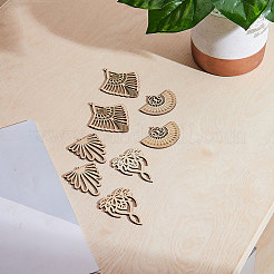Gros pendentifs en bois non teint&nbsp;WOOD-SC0001-07