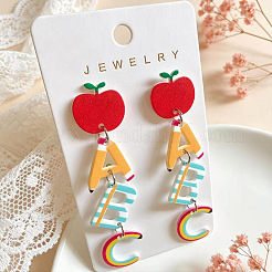 Pendientes colgantes de acrílico estampados para el Día del Maestro&nbsp;WG18C88-01