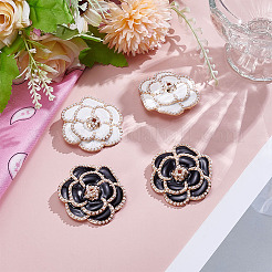 4 шт. 2-х цветные эмалевые булавки «Камелия»&nbsp;JEWB-ME0001-10