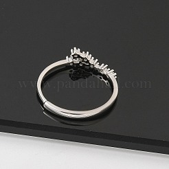 Anillos ajustables de circonita cúbica transparente con micro pavé de plata de ley chapada en rodio de constelaciones para mujer&nbsp;RJEW-P130-01P-G