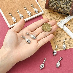 10 pendentif décoratif en forme de crâne en alliage&nbsp;HJEW-YW00204