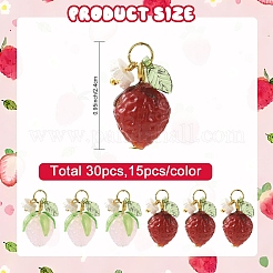 30 шт. 2-цветные подвески ручной работы из акрила и смолы&nbsp;PALLOY-YW00125