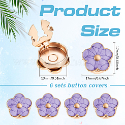 6 bouton de manchette en alliage à motif floral&nbsp;BUTT-ME0001-49