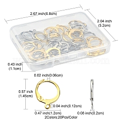 40 шт. 2-х цветная фурнитура для сережек из нержавеющей стали 304&nbsp;STAS-FS0001-24