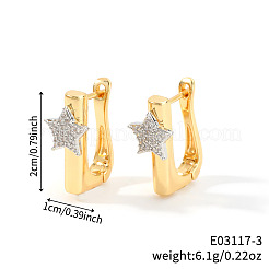 Серьги-кольца из латуни с прозрачным фианитом&nbsp;PP3741-1