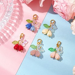 5 шт. подвеска из смолы в виде розы и бабочки&nbsp;HJEW-JM02939