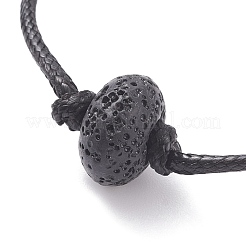 Bracciale in cordoncino con perline di roccia lavica naturale&nbsp;BJEW-JB07681