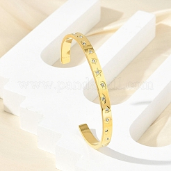 Браслеты-манжеты из нержавеющей стали 304&nbsp;BJEW-P348-02B-G