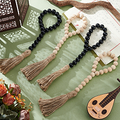 4 шт. 2-х цветные деревянные подвесные украшения&nbsp;HJEW-PH02018