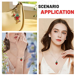 10 шт. подвески из стеклянных семян клубники&nbsp;GLAA-CA0001-62