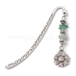 Segnalibro pendente con perline e scaglie di pietre preziose con fiore/albero della vita/luna in lega&nbsp;AJEW-JK00244