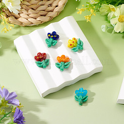 5шт 5 цвета бусины лэмпворк ручной работы&nbsp;LAMP-TA0002-15