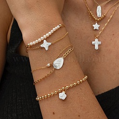 30 шт. 6 вида стеклянных перламутровых бусин&nbsp;HY-CJ0001-01