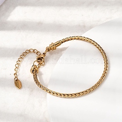 Weizenkettenarmbänder aus 304 Edelstahl für Damen&nbsp;BJEW-A158-02A-G