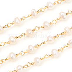 3.28-футовая латунная цепочка ручной работы из бисера&nbsp;X-CHC-I031-05A