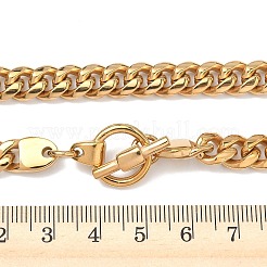 Мужская цепочка-колье из нержавеющей стали 304 кубинского плетения толщиной 8 мм.&nbsp;NJEW-G193-01G