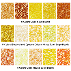 1500шт 5 цвета 12/0 круглых стеклянных бисера&nbsp;SEED-PH0001-73B