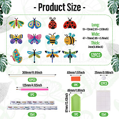 Kits de piquets de jardin décoratifs d'insectes de peinture de diamant de bricolage&nbsp;DIAM-TAC0001-03