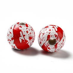 Тема хэллоуина с принтом из натуральных деревянных бусин&nbsp;WOOD-L020-C03