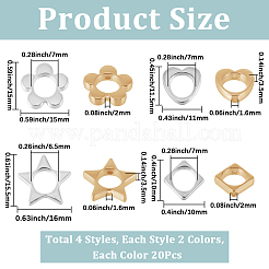 160шт 8 стиля 2-отверстия ccb пластиковая рамка для бусин&nbsp;CCB-SP0001-09