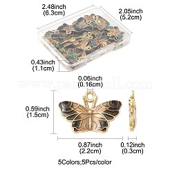 25шт 5 цвета сплава эмалевые подвески&nbsp;ENAM-FS0003-30