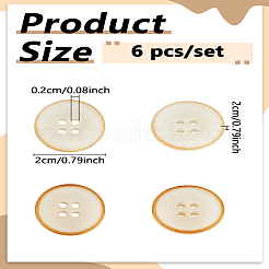 6 шт. пуговицы деревянные с 4 отверстиями&nbsp;BUTT-LP0001-82