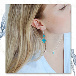 734шт 12 стиля окрашенные синтетические бирюзовые бусины&nbsp;TURQ-BM0001-02