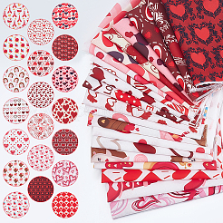 18 Stück Valentinstag-Polyester-Baumwollstoff&nbsp;DIY-WH0128-65