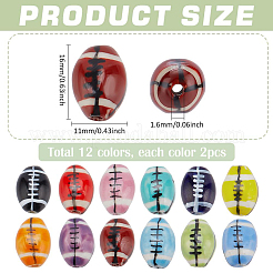 24 шт. нити из двухцветных процелиновых бусин ручной работы&nbsp;PORC-PH0001-42