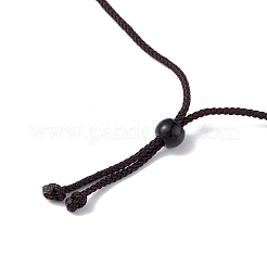 Collar con colgante de anillo de ojo de tigre natural con cordón de nailon para mujer&nbsp;NJEW-F306-02E