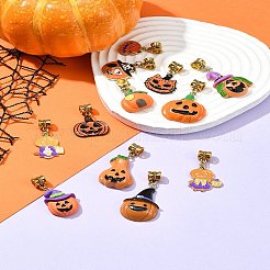 Ciondoli pendenti europei in lega di smalto e resina a tema Halloween&nbsp;PALLOY-FZ00014