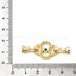 Реечное покрытие латунь микро паве прозрачный и зеленый кубический цирконий складные застежки&nbsp;KK-E034-54G