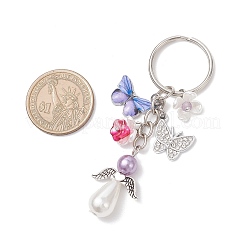 5 шт. 5-цветная эмалевая сплавная подвеска с акриловыми брелоками&nbsp;KEYC-JKC01347