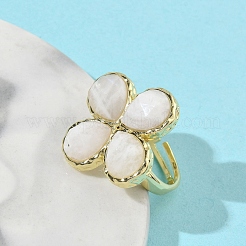 Регулируемые кольца для женщин с ограненными натуральными драгоценными камнями&nbsp;RJEW-A092-01G