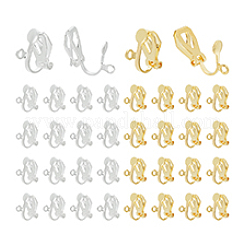 40шт 2 цвета латунные клипсы для серег&nbsp;KK-PH0010-11