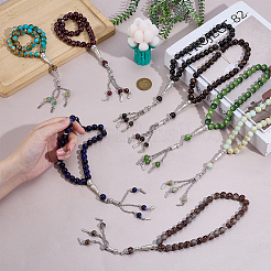 8 pulsera de aleación con dijes de 8 colores&nbsp;BJEW-PH0004-69