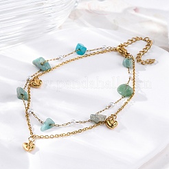 Многорядные браслеты-цепочки из нержавеющей стали 304 в стиле бохо&nbsp;BJEW-Z088-01A-G