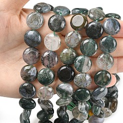 Природные моховой агат бисер нитей&nbsp;G-L648-B11-15mm