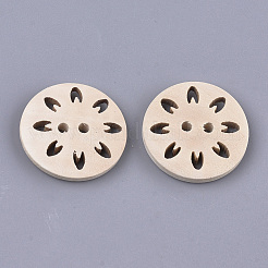 Boutons en bois 2 trous&nbsp;WOOD-S053-28