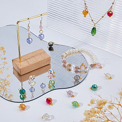 120 шт. 12-х цветные прозрачные гальванические стеклянные подвески&nbsp;PALLOY-FH00178