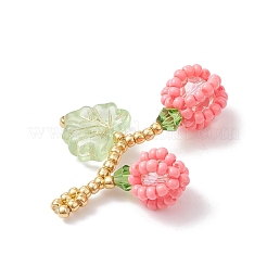 Подвески из стеклянных бусин в виде ягод и листьев&nbsp;PALLOY-MZ01114-02