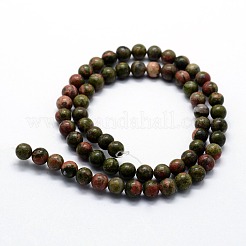 Perline Unakite naturali fili&nbsp;G-I199-08-4mm