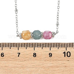Pendentif en tourmaline multicolore naturelle à facettes&nbsp;NJEW-JN06541-02